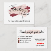 Correspondance Merci Pour Votre Carte De Note Professionnelle (Devant / Derrière)