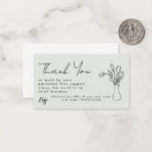 Correspondance Merci pour votre petit Carte de visite d'achat | (Devant/Arrière en situation)