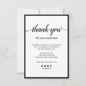 Correspondance Merci simple pour votre carte de billet d'achat (Devant)