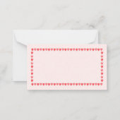 Correspondance Mini carte de la Saint-Valentin cœur rose (Dos)