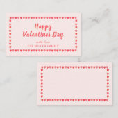 Correspondance Mini carte de la Saint-Valentin cœur rose (Devant / Derrière)