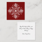 Correspondance Mini carte de Noël Red and White Snowflake (Devant / Derrière)