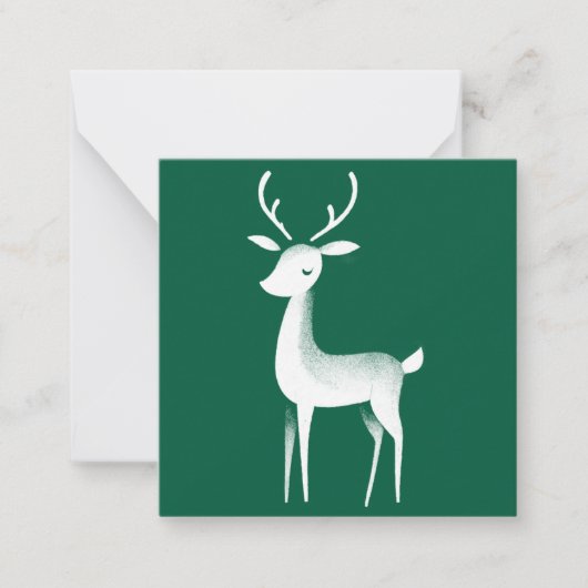 Correspondance Mini carte de Noël Reindeer vert et blanc (Devant)
