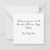 Correspondance Mini carte de Noël Reindeer vert et blanc (Dos)