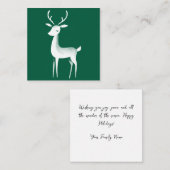 Correspondance Mini carte de Noël Reindeer vert et blanc (Devant / Derrière)