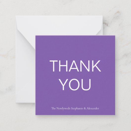 Correspondance Mini carte de note de Carré de Merci violet simple (Devant)