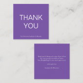 Correspondance Mini carte de note de Carré de Merci violet simple (Devant / Derrière)