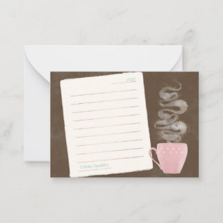 Correspondance Mini carte de note pour notes de café