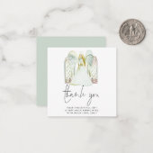 Correspondance MINI | Carte de remerciements blanc d'angle lunair (Devant/Arrière en situation)