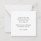 Correspondance Mini Carte de remerciements budget de lettrage de  (Dos)