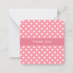 Correspondance Mini carte de remerciements pois rose et blanc