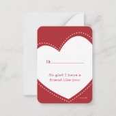 Correspondance Mini Valentine | Carte de note cardiaque complète (Dos)