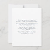 Correspondance Moderne | Simple | Carte de remerciement de funéra (Dos)