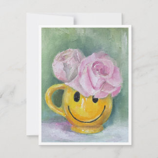 Correspondance Mug Visage Joyeux Heureux avec Carte de Voeux aux 