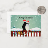 Correspondance Noël de la carte de Noël de chat (Devant/Arrière en situation)