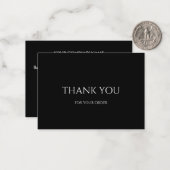 Correspondance Noir, Élégant, Merci Pour Votre Carte De Commande (Devant/Arrière en situation)