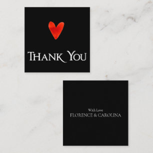 Correspondance Noir minimaliste élégant Carte de remerciements co