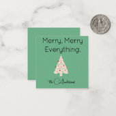 Correspondance Nom || Carte de vœux plate de Noël moderne et joye (Devant/Arrière en situation)