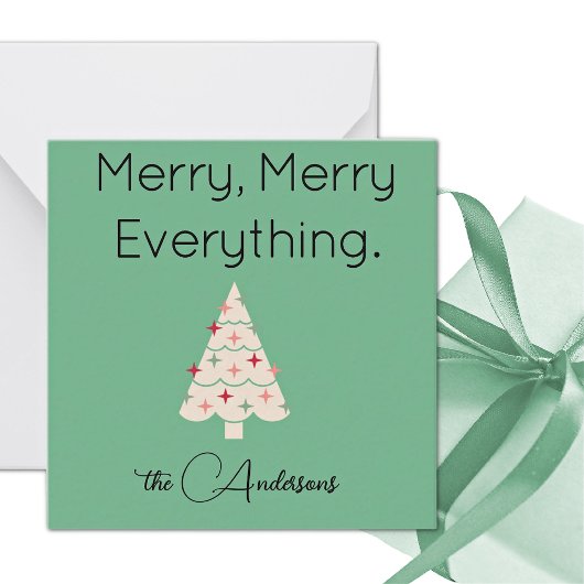 Correspondance Nom || Carte de vœux plate de Noël moderne et joye