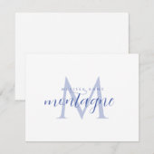 Correspondance Nom de script élégant Carte de note plate de monog (Devant / Derrière)