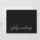 Correspondance Nom de script moderne Carte Noir Flat Note (Devant)