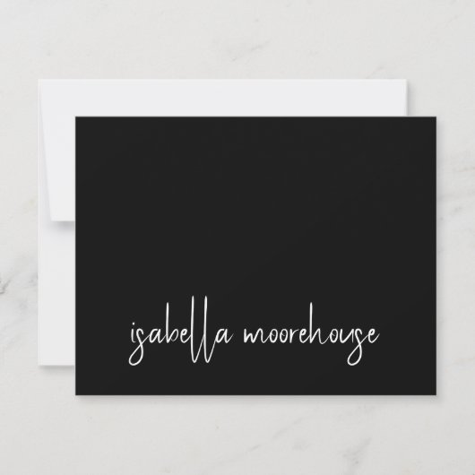 Correspondance Nom de script moderne Carte Noir Flat Note (Devant)