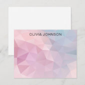 Correspondance Nom du monogramme Carte de note géométrique bleue  (Devant / Derrière)