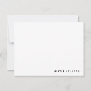 Correspondance Nom du monogramme Carte de note minimale blanche m