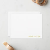 Correspondance Nom du monogramme Carte de note minimale blanche m (Devant/Arrière en situation)