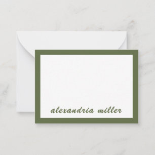 Correspondance Nom du monogramme de script simple Carte Olive Not