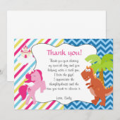Correspondance Note de Carte de remerciements Dinosaur Unicorn (Devant / Derrière)