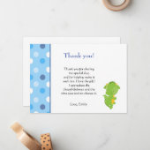 Correspondance Note de Carte de remerciements Dragon (Devant/Arrière en situation)