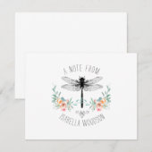 Correspondance Note De La Carte Florale Rustique Dragonfly Note (Devant / Derrière)