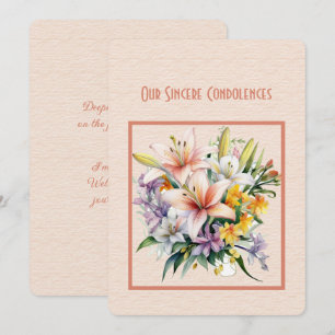 Correspondance Notre carte de notes Condolences Sincères