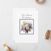 Correspondance Notre carte de notes Condolences Sincères (Devant/Arrière en situation)