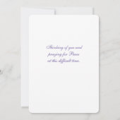 Correspondance Notre carte de notes Condolences Sincères (Dos)