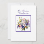 Correspondance Notre carte de notes Condolences Sincères (Devant)