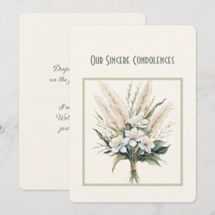 Correspondance Notre carte de notes Condolences Sincères