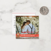 Correspondance Ours aquarelle Photo Carte plate de Saint-Valentin (Devant/Arrière en situation)