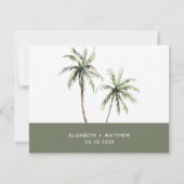 Correspondance Palm Tree Tropical | Carte de détails minimaux pou (Dos)