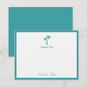 Correspondance Palmiers Carte de remerciements plat (Devant / Derrière)