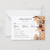 Correspondance Pampas Grass Navy Blue Rust QR Code Carte de boîti (Devant)