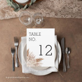 Correspondance Pampas Rustique Mariage moderne Carte Numéro de ta