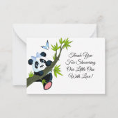 Correspondance Panda Cute Sur La Carte de remerciements Arbre (Devant)