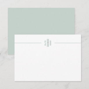 Correspondance Papier à lettres de la carte Monogramme vert de ta
