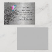 Correspondance Papillon rose Carte de remerciements (Devant / Derrière)