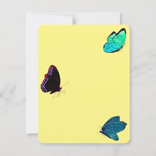 Correspondance Papillons de printemps carte à note plate (Dos)