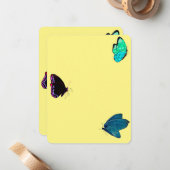 Correspondance Papillons de printemps carte à note plate (Devant/Arrière en situation)