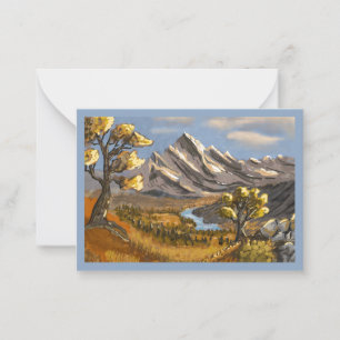 Correspondance paysage peinture sur carte de voeux.