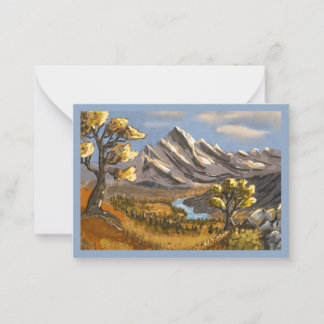 Correspondance paysage peinture sur carte de voeux.